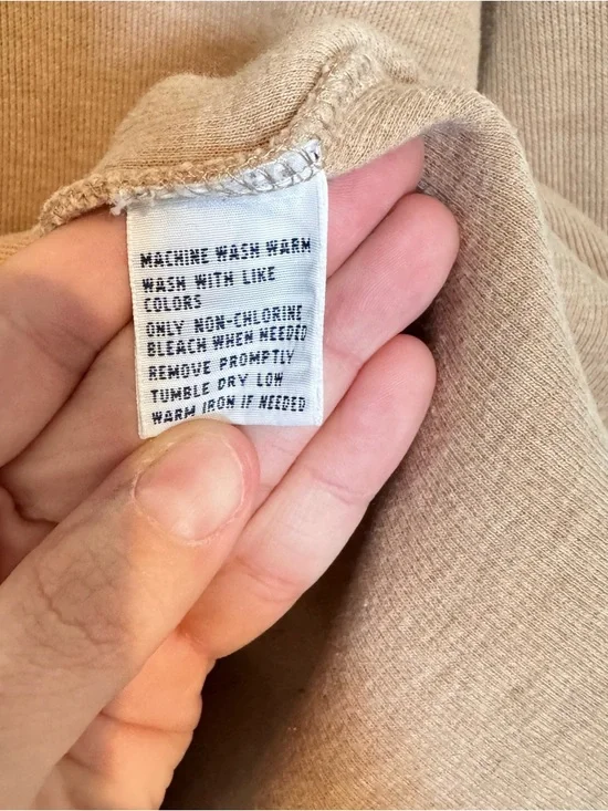 Polo Ralph Lauren 100% Cotton Tan Quarter Zip Pullover Men’s Sz Med - Picture 5 of 6